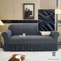 Premium Velvet Zebra Style Premium Sofa Cover - Gray