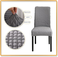 Bubble Style Fitted Chair Cover Silver Gray