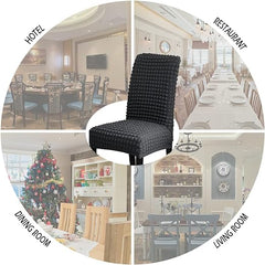 Bubble Style Fitted Chair Cover Dark Gray