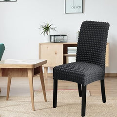 Bubble Style Fitted Chair Cover Dark Gray