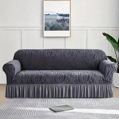 Velvet Stuff Zebra Style Premium Sofa Cover - Gray