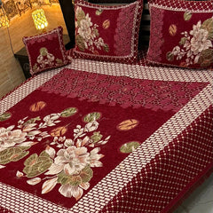 4Pc Velvet Jaquard Bedsheet VJD 038