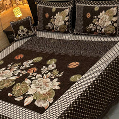 4Pc Velvet Jaquard Bedsheet VJD 046