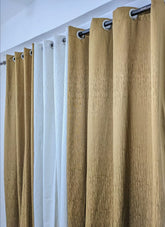 Premium Mashup Curtains (3 PCs) – Jambo Self Jacquard + Plain | Export Quality