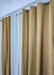 Premium Mashup Curtains (3 PCs) – Jambo Self Jacquard + Plain | Export Quality