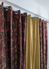 Luxury Blackberry Jacquard Curtains (3 PCs) – Export Quality | 8FT Length
