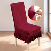 Jacquard Velvet Chair Cover Maroon