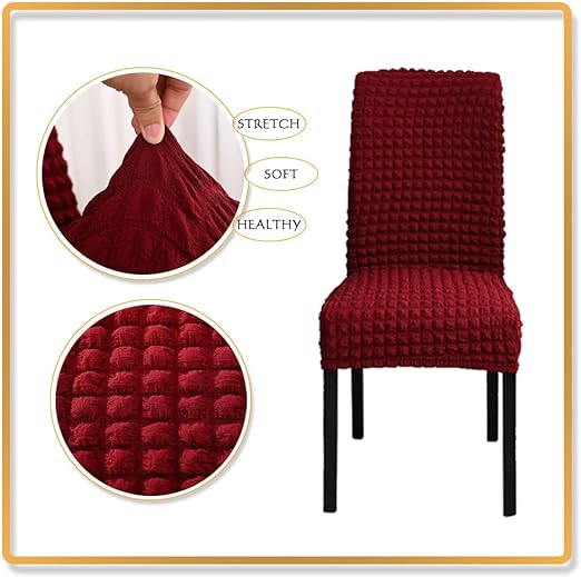 Bubble Style Fitted Chair Cover Maroon