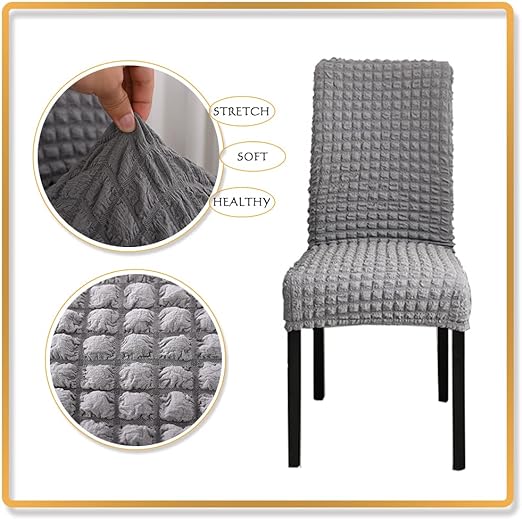 Bubble Style Fitted Chair Cover Silver Gray