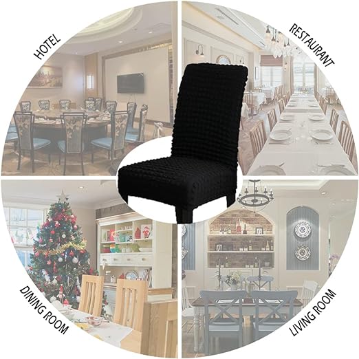 Bubble Style Fitted Chair Cover Black
