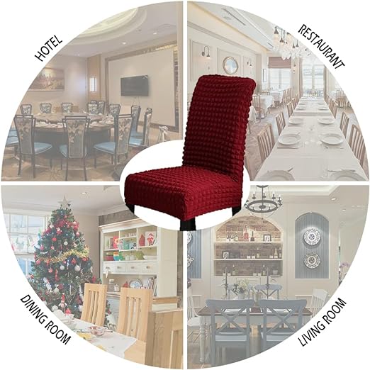 Bubble Style Fitted Chair Cover Maroon