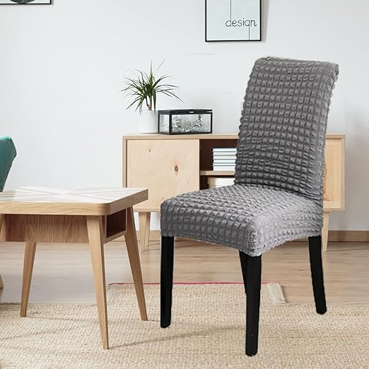 Bubble Style Fitted Chair Cover Silver Gray