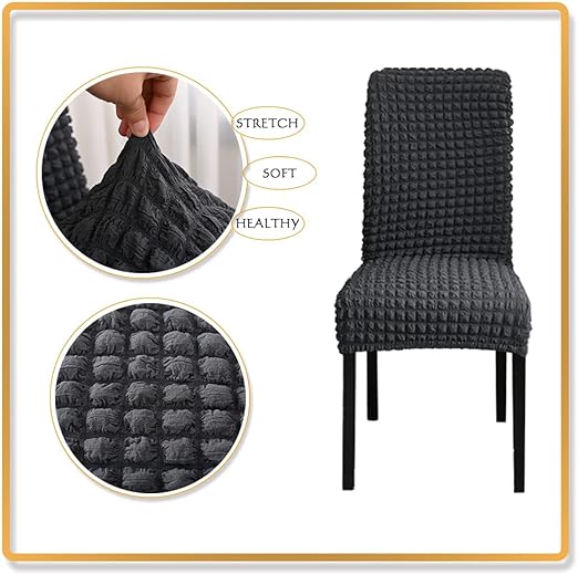 Bubble Style Fitted Chair Cover Dark Gray