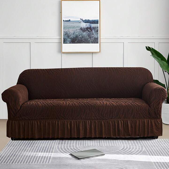 Velvet Stuff Zebra Style Premium Sofa Cover - Brown
