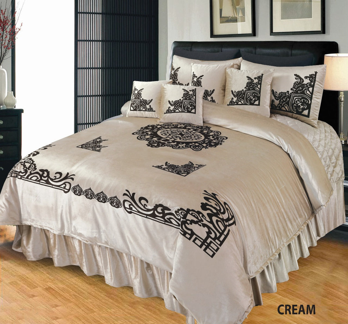Embossed Velvet Bridal Bed Set MV-03