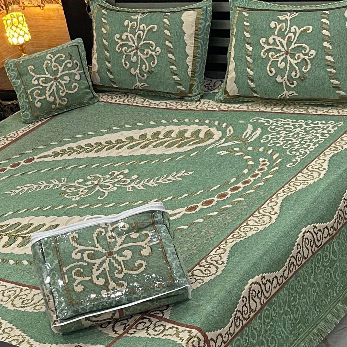 4Pc Velvet Jaquard Bedsheet VJD 028