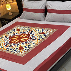 Digital gold panel bedsheet DGT0749