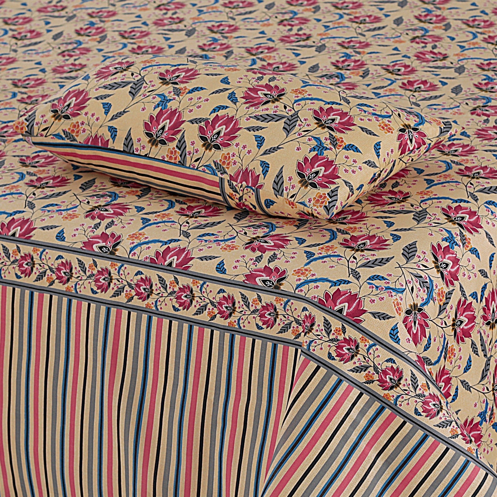 3 Pcs Cotton Bed sheet B 128