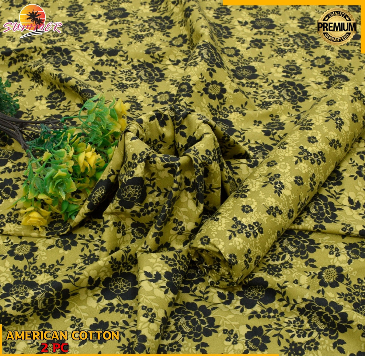 2 Piece – Cotton Digital Print Suit ( Design LS155)