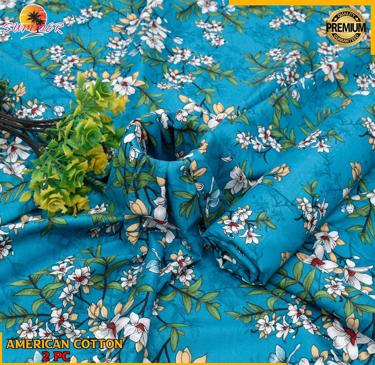 2 Piece – Cotton Digital Print Suit ( Design LS142)