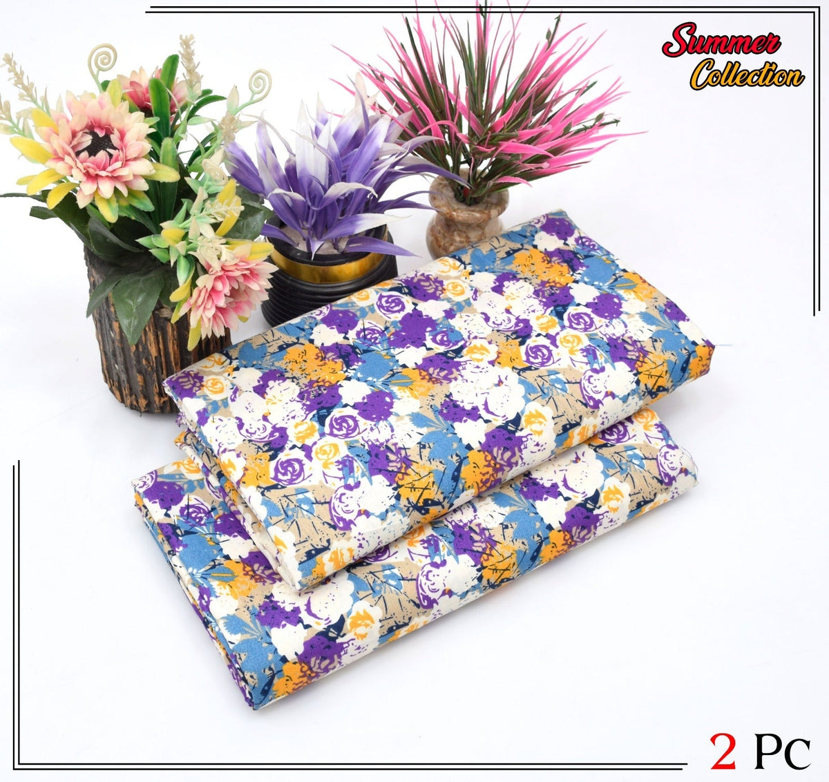 2 Piece – Cotton Digital Print Suit ( Design LS176)