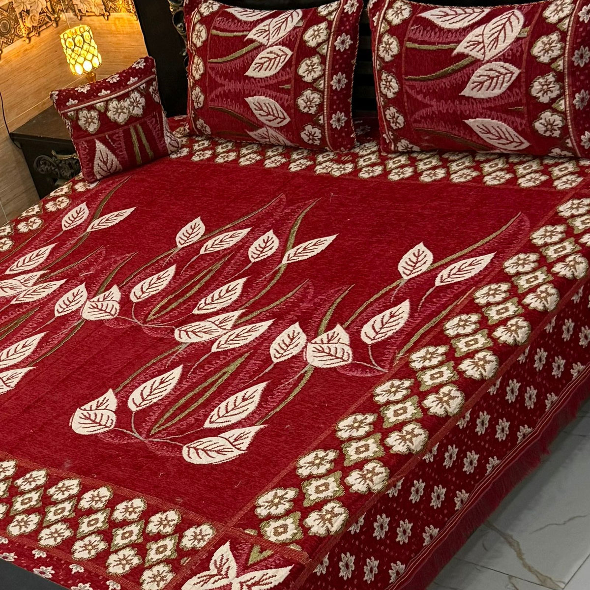 4Pc Velvet Jaquard Bedsheet VJD 030