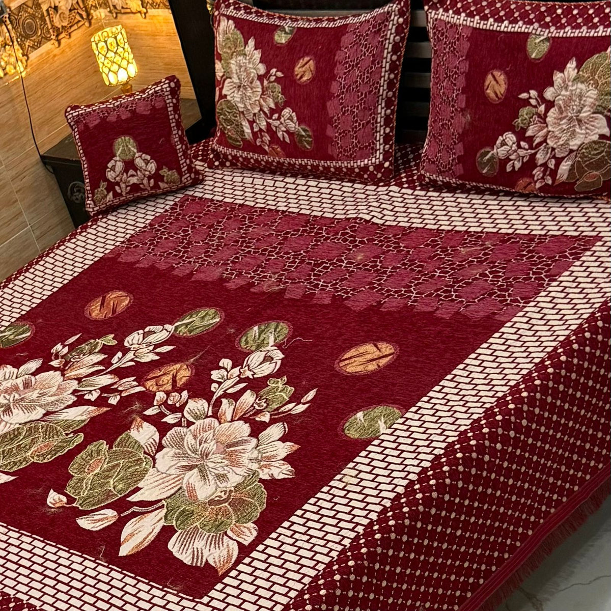 4Pc Velvet Jaquard Bedsheet VJD 038