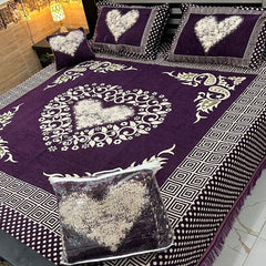 4Pc Velvet Jaquard Bedsheet VJD 062