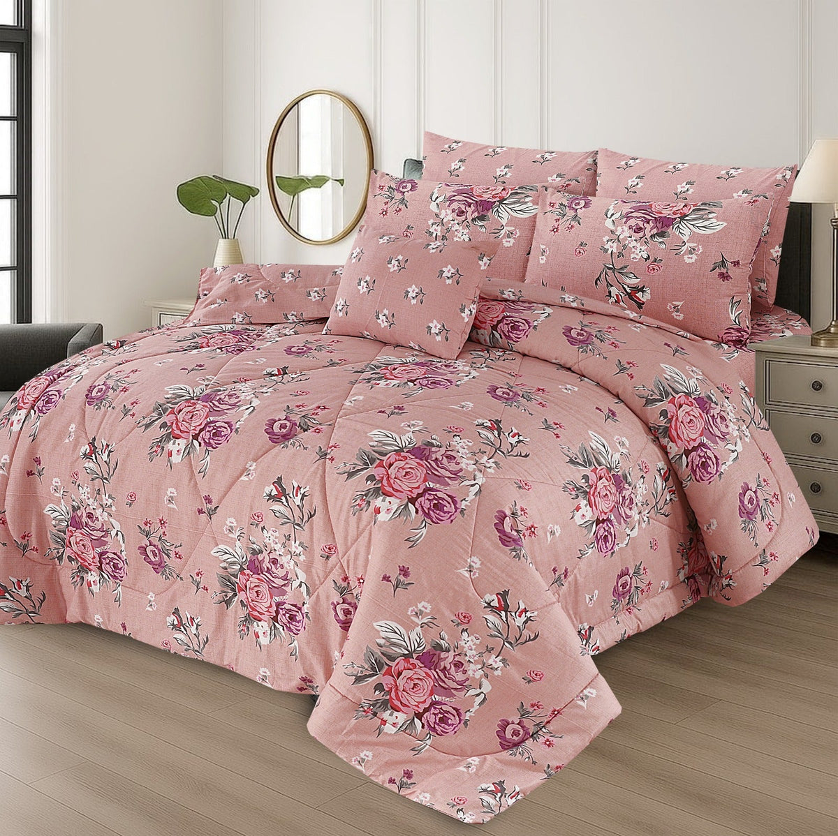 7 Pcs Comforter Set King Size Design KCC 00327