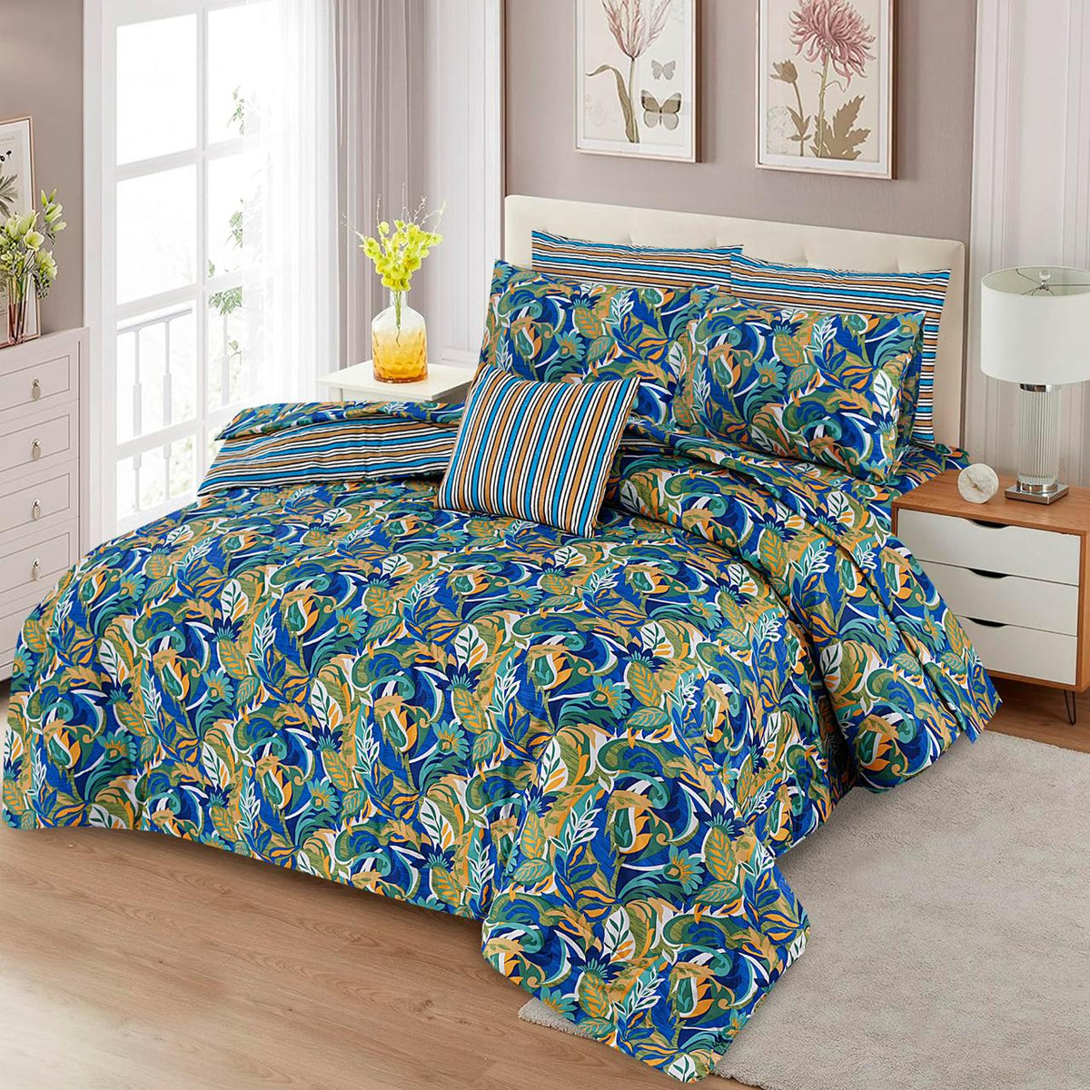 7 Pcs Comforter Set King Size Design KCC 00334