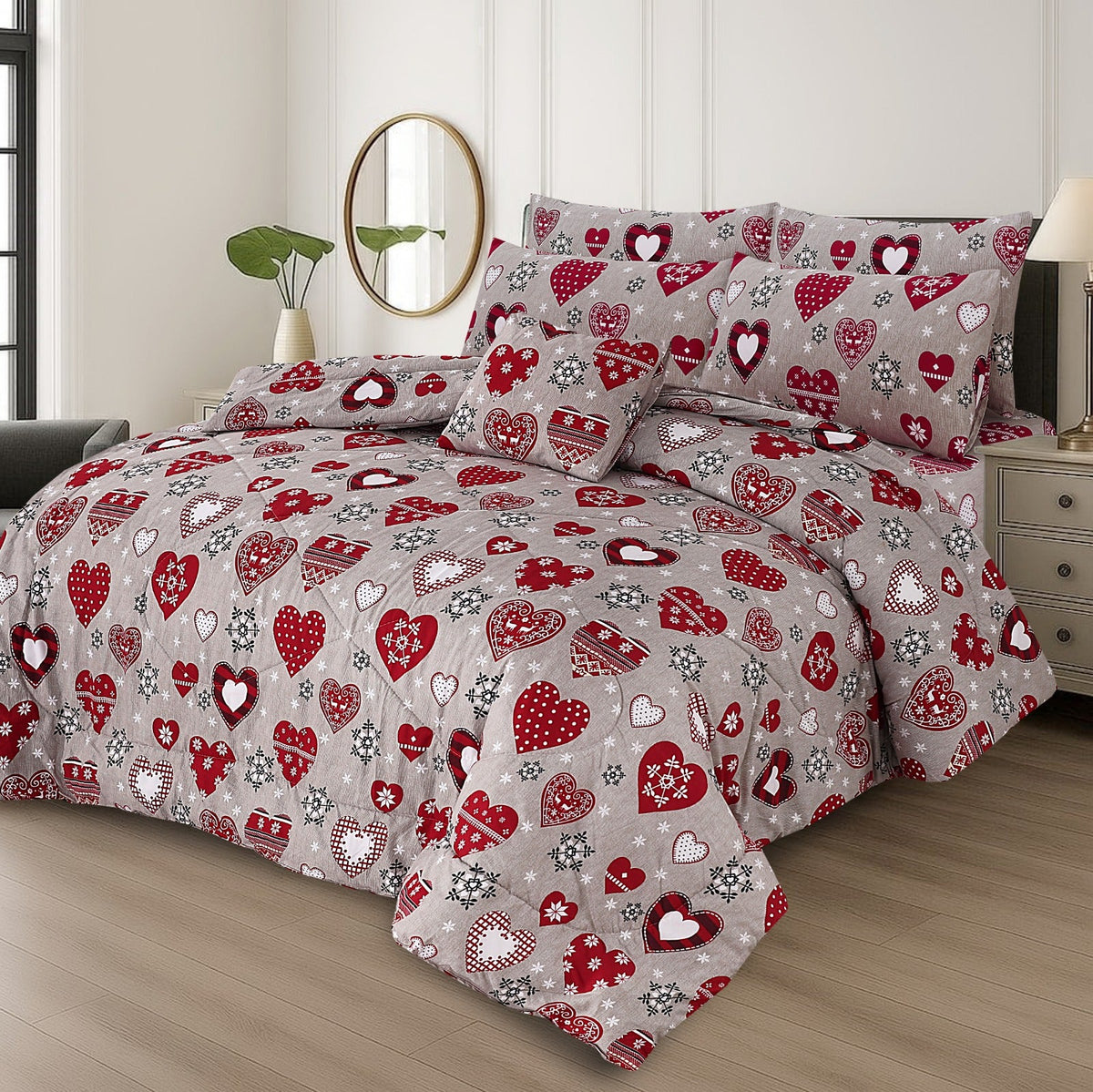 7 Pcs Comforter Set King Size Design KCC 00343