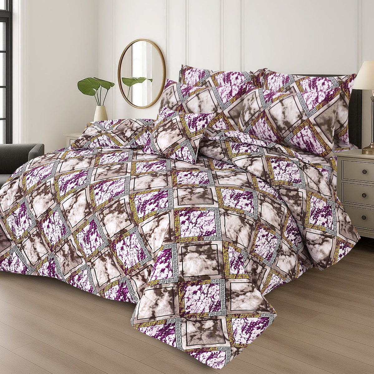 7 Pcs Comforter Set King Size Design KCC 00345