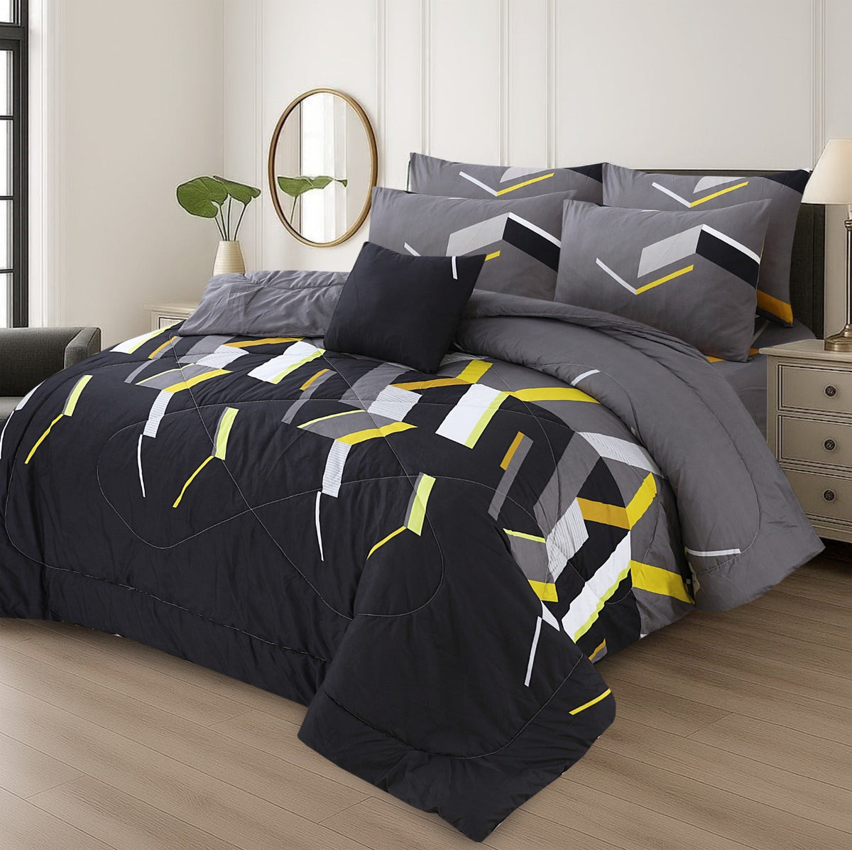 7 Pcs Comforter Set King Size Design KCC 00350