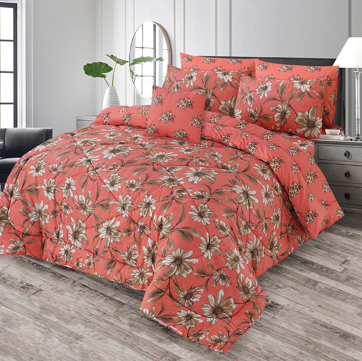 7 Pcs Comforter Set King Size Design KCC 00394