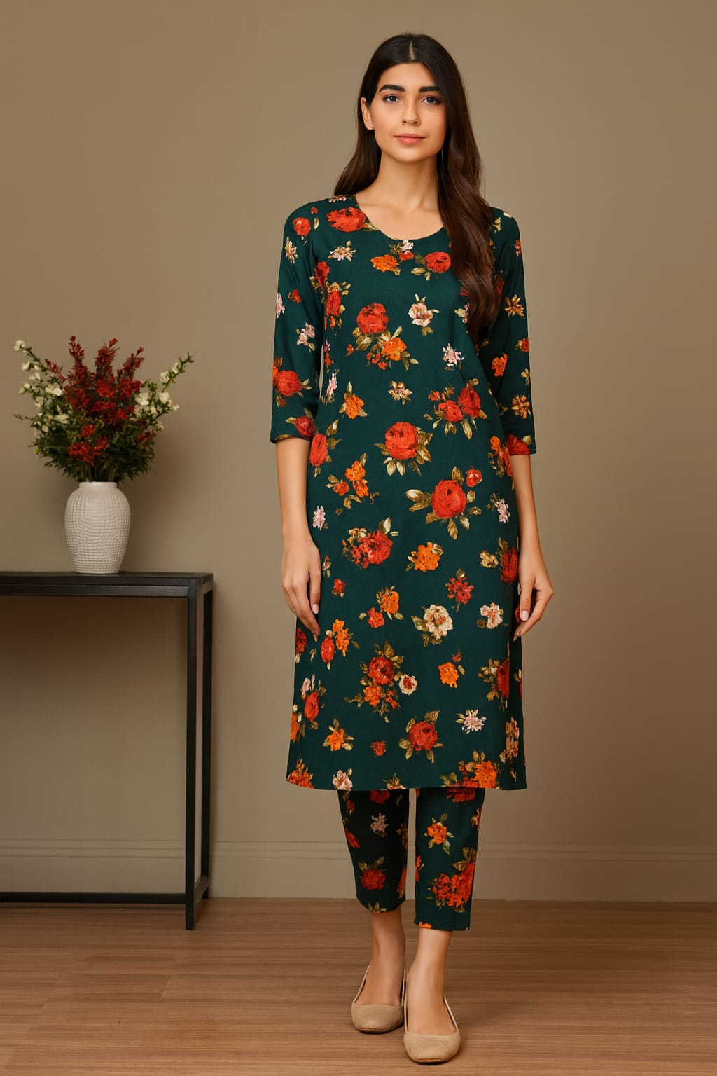 2 Piece – Cotton Digital Print Suit Design LS634