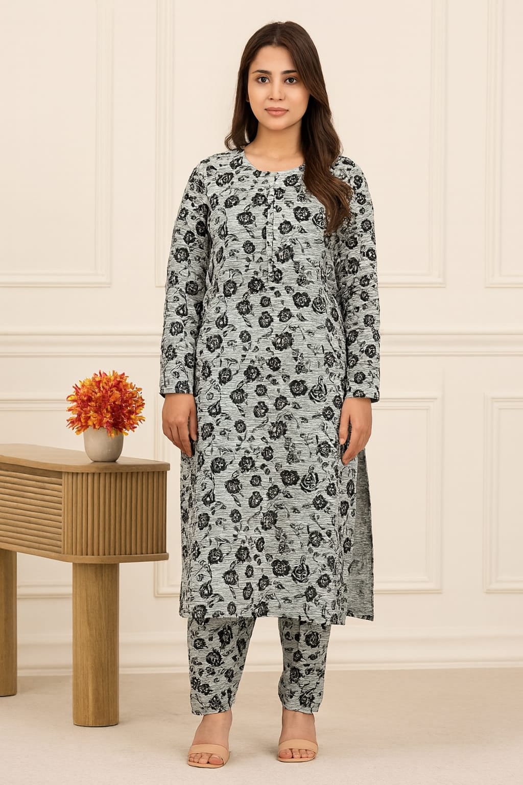 2 Piece – Cotton Digital Print Suit Design LS640