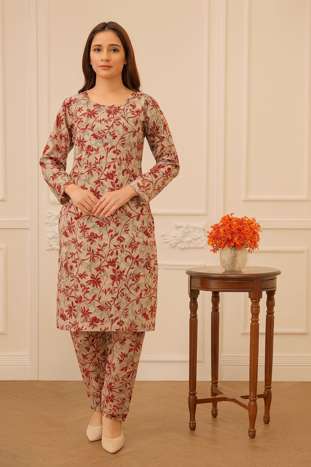 2 Piece – Cotton Digital Print Suit Design LS646