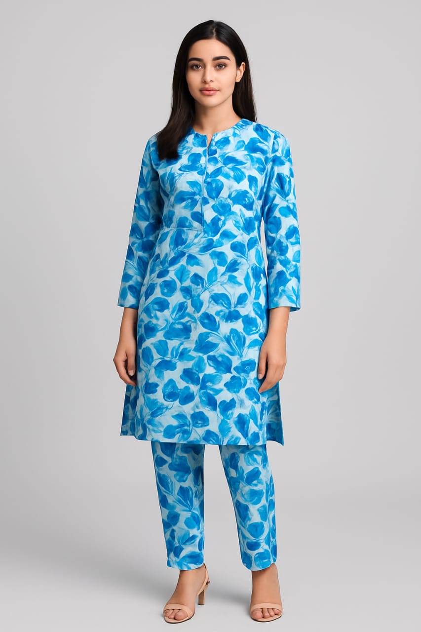 2 Piece – Cotton Digital Print Suit Design LS653