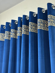 Velvet Executive Curtain – Premium Top Border Applique Design | 92x54 Inches