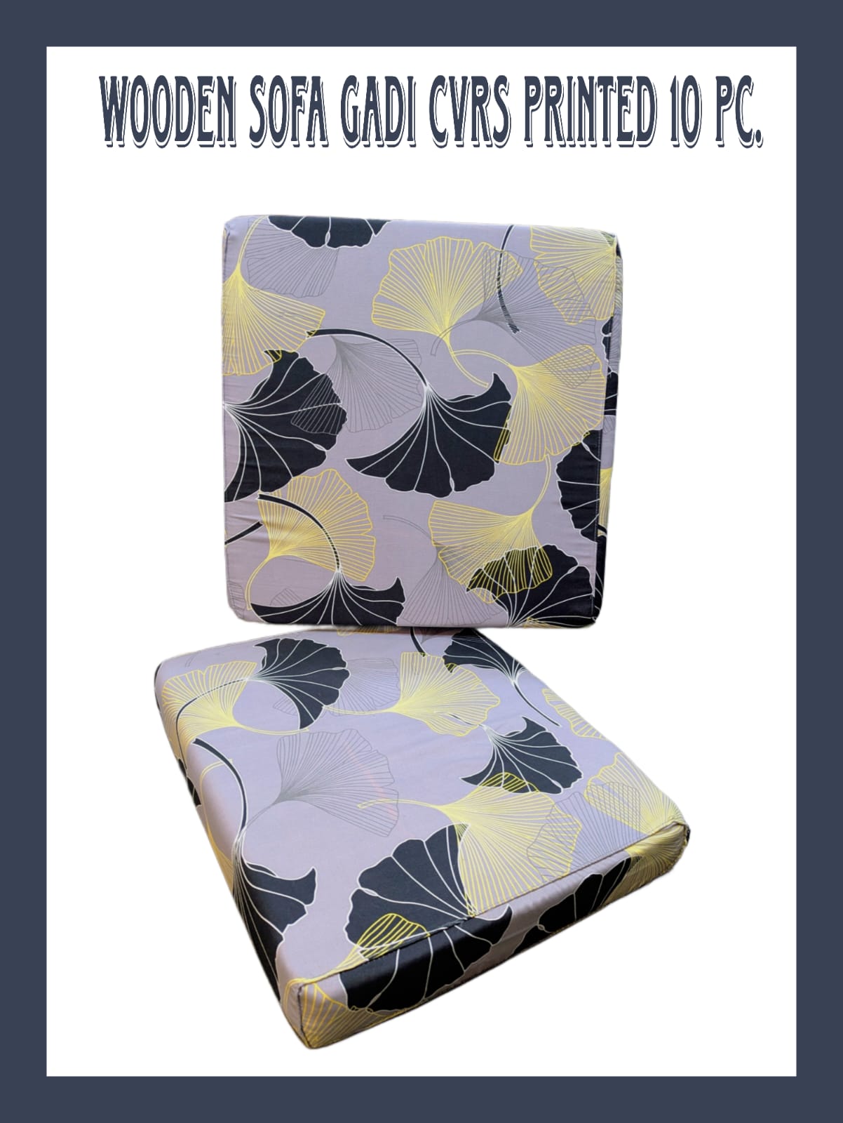 Export Wooden Sofa Cushion Covers Set (10 PCs) – Jacquard Velvet + Leather