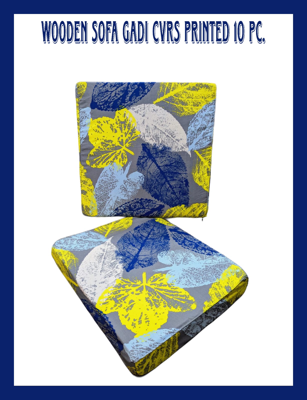 Export Wooden Sofa Cushion Covers Set (10 PCs) – Jacquard Velvet + Leather