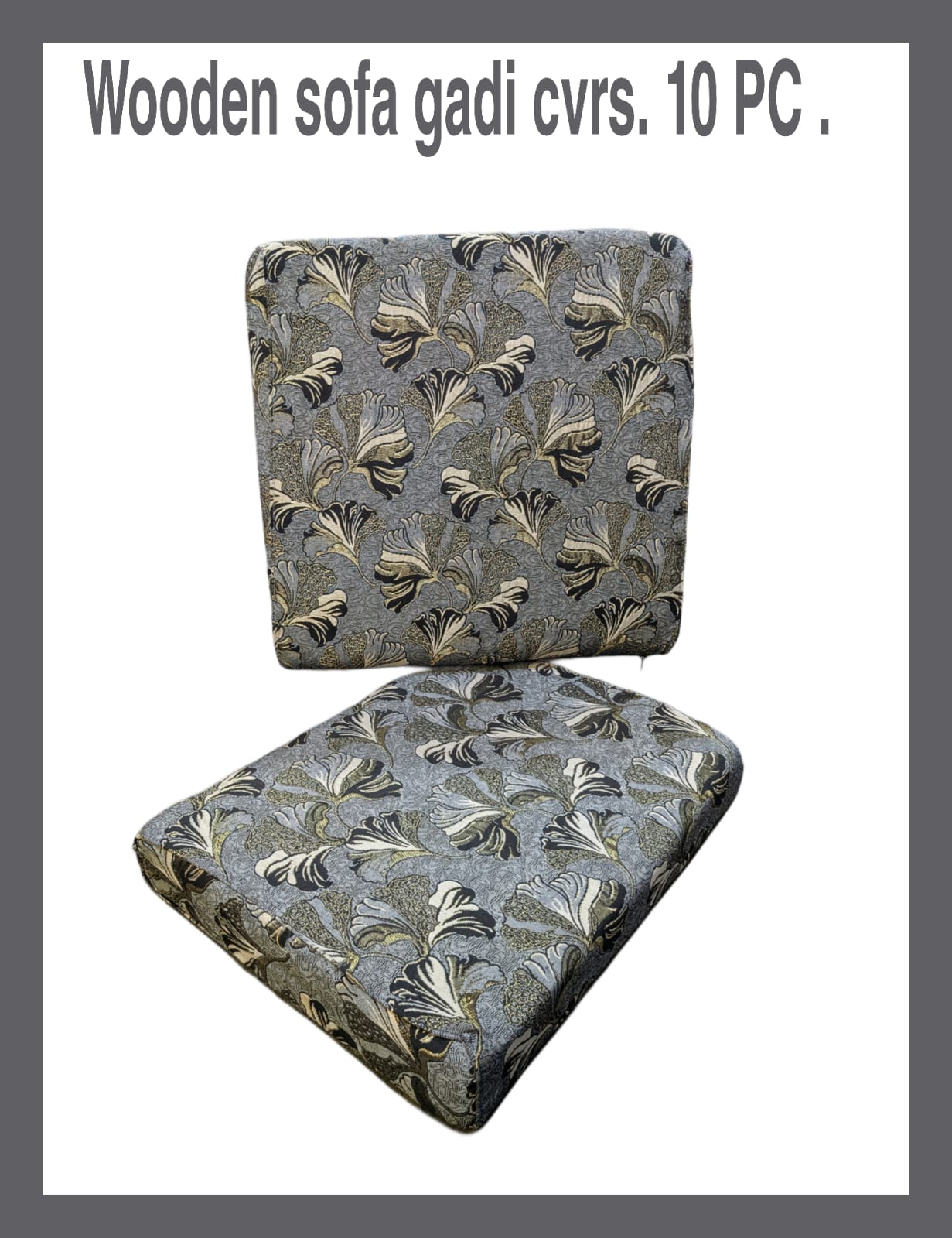 Export Wooden Sofa Cushion Covers Set (10 PCs) – Jacquard Velvet + Leather