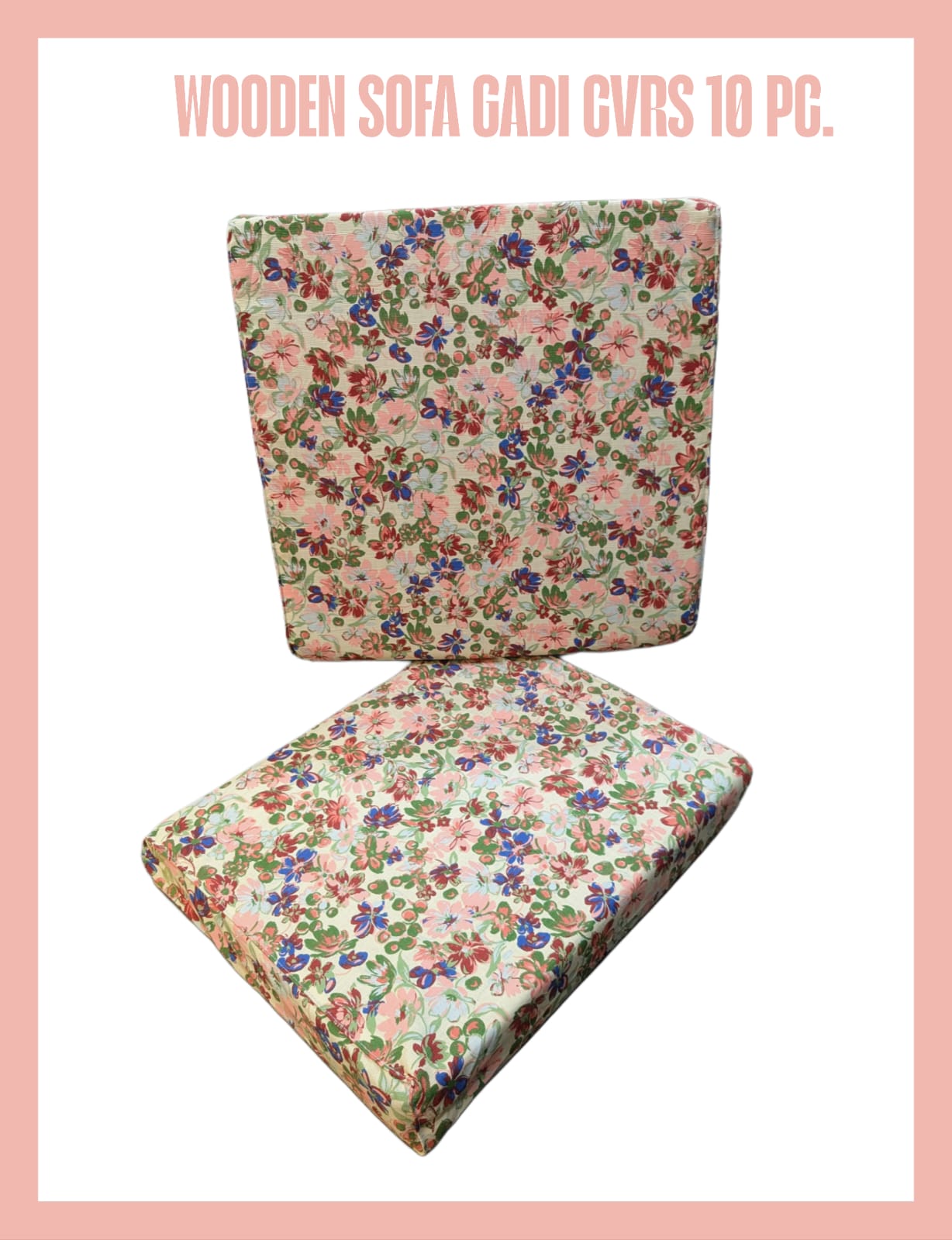 Export Wooden Sofa Cushion Covers Set (10 PCs) – Jacquard Velvet + Leather