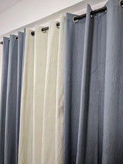 Premium Mashup Curtains (3 PCs) – Jambo Self Jacquard + Plain | Export Quality