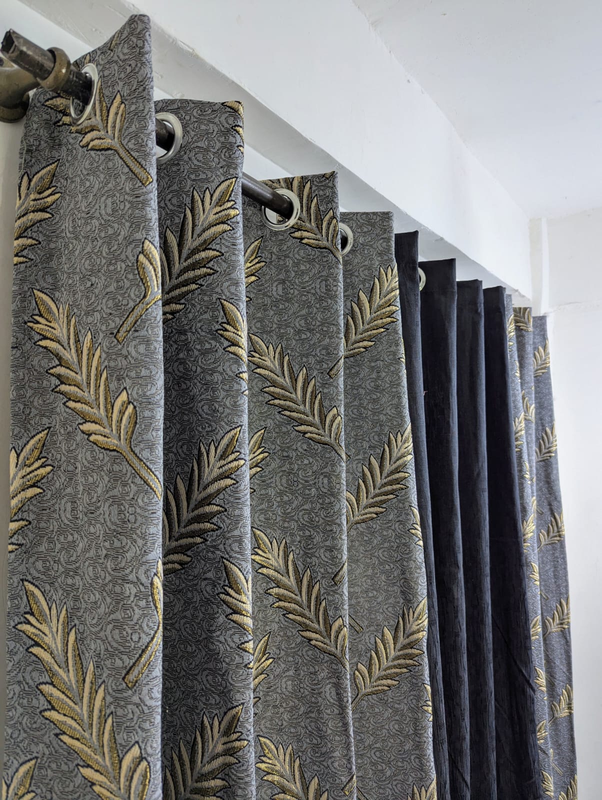 Luxury Blackberry Jacquard Curtains (3 PCs) – Export Quality | 8FT Length